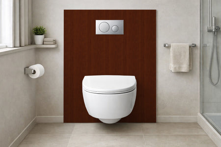 Toilettenrückwand Holzoptik