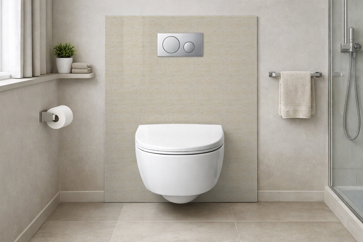 Toilettenrückwand Holzoptik