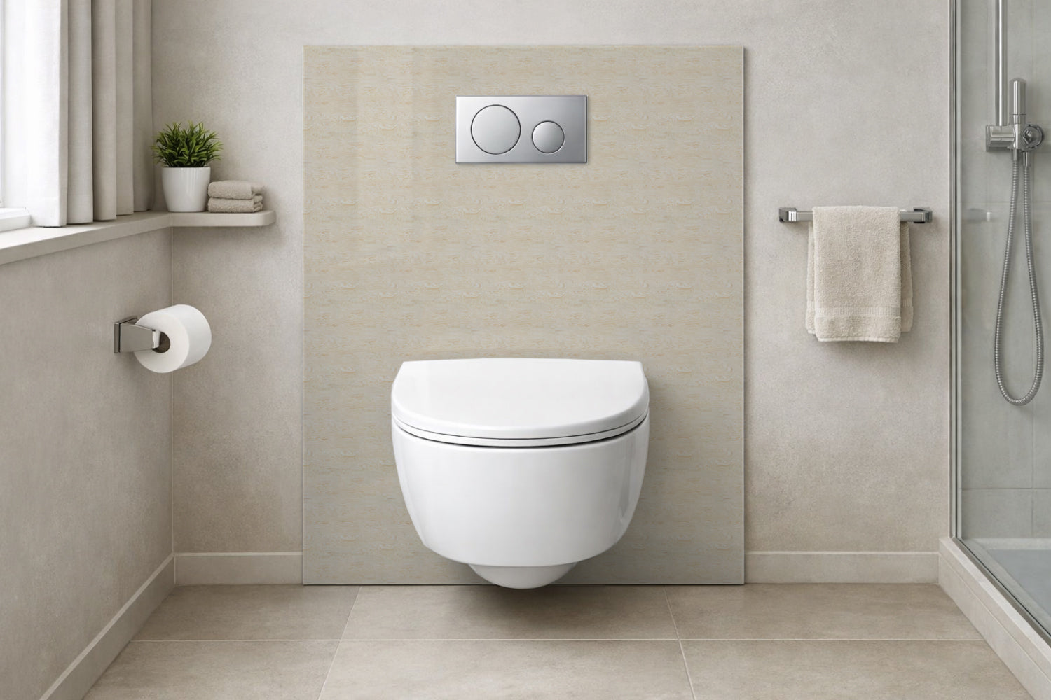 Toilettenrückwand Holzoptik