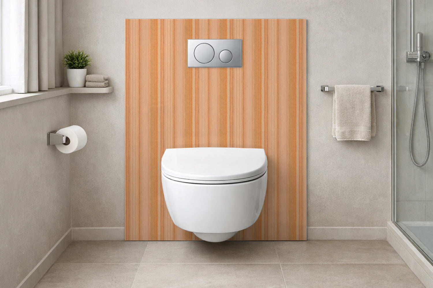 Toilettenrückwand Holzoptik