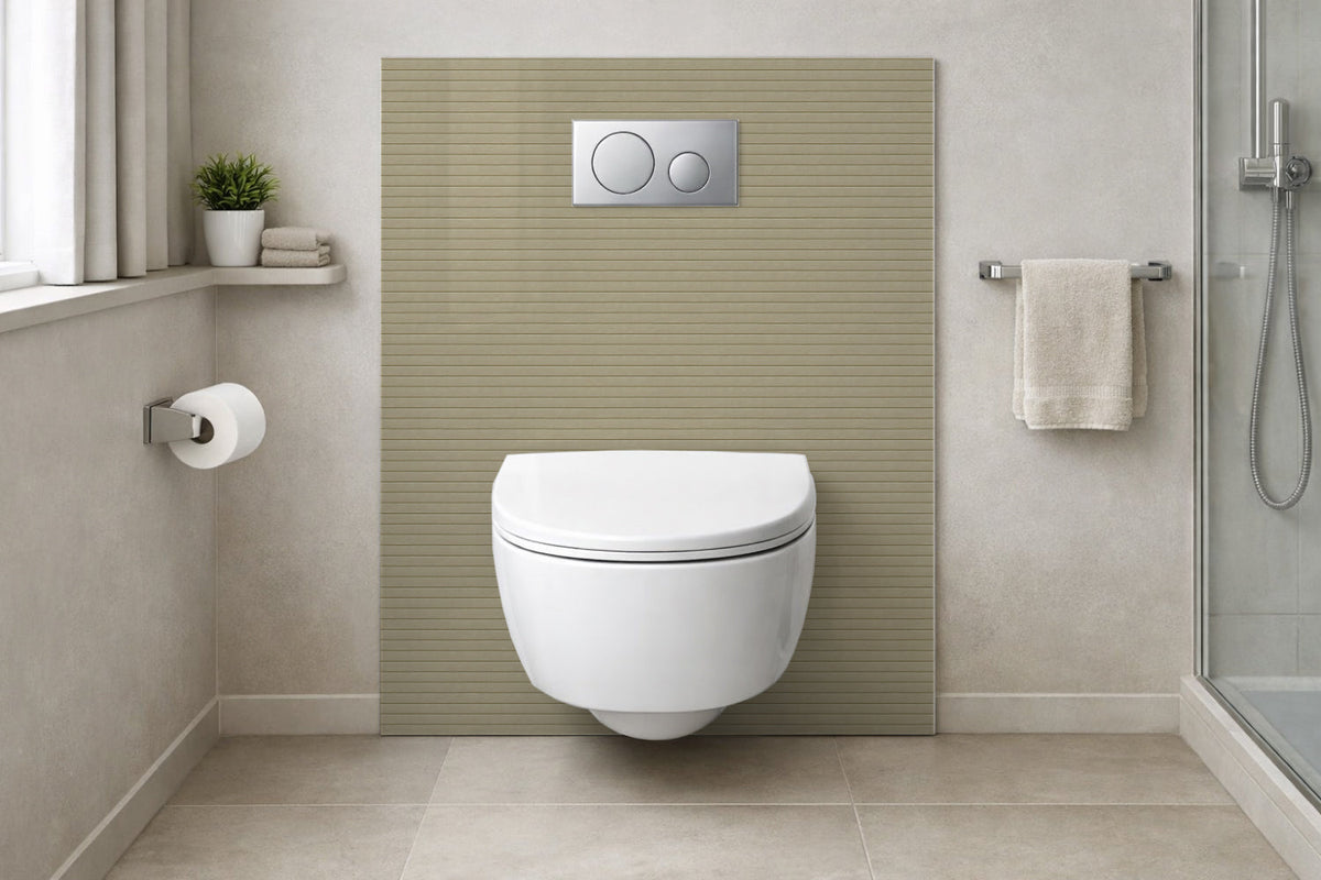Toilettenrückwand Holzoptik