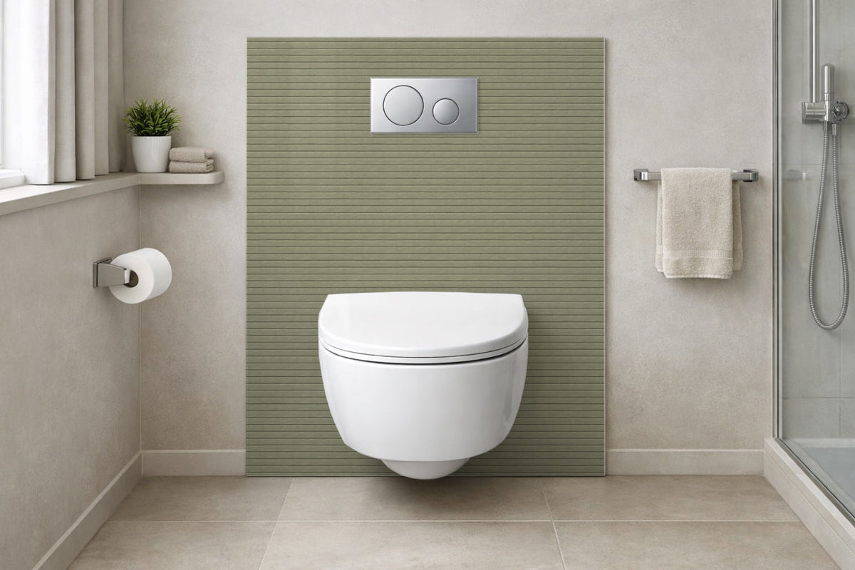 Toilettenrückwand Holzoptik