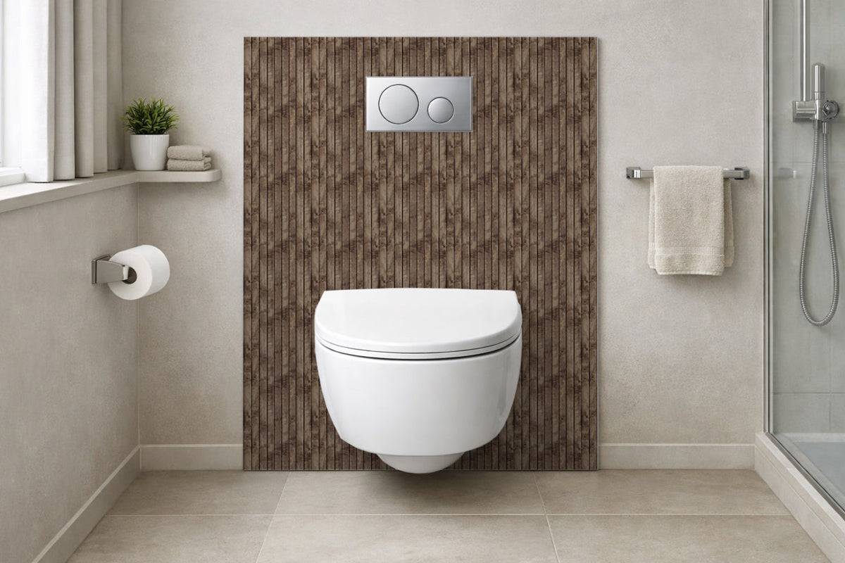 Toilettenrückwand Holzoptik