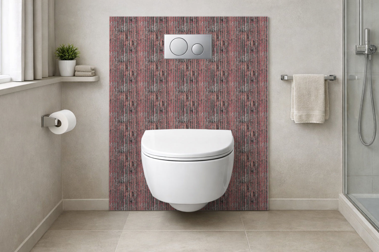 Toilettenrückwand Holzoptik