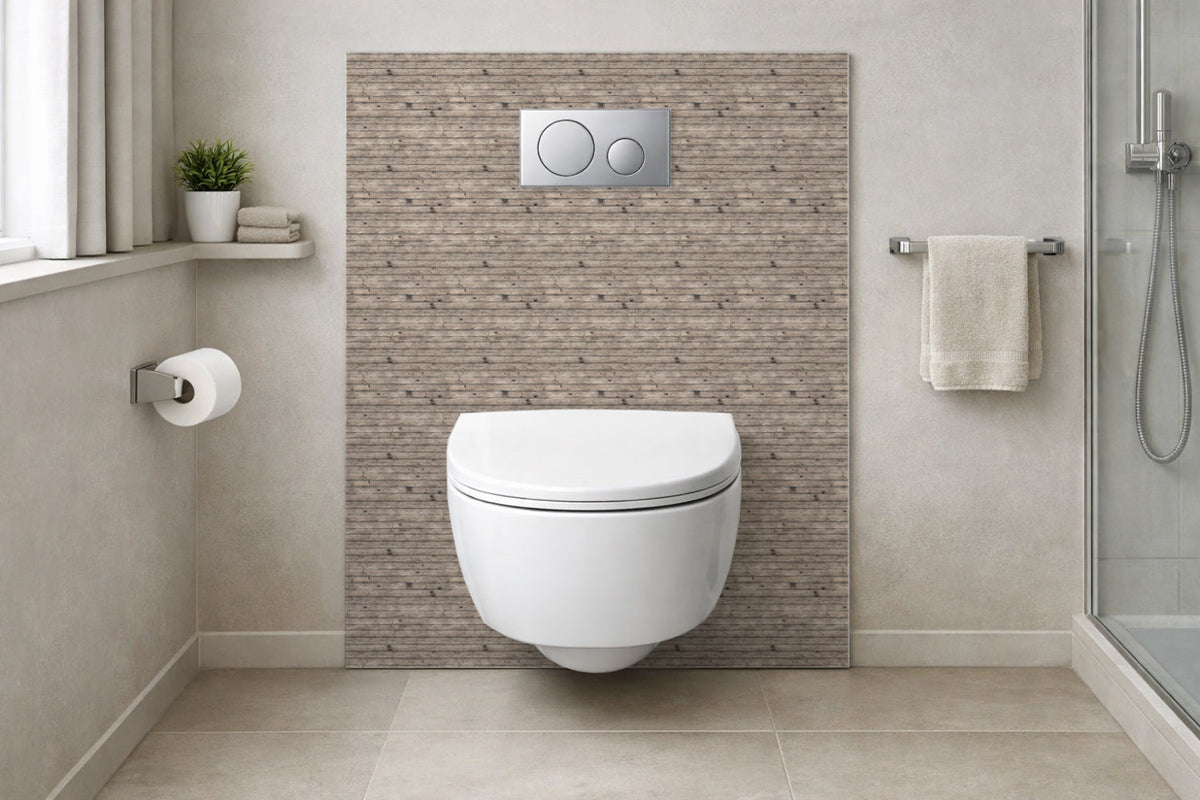 Toilettenrückwand Holzoptik