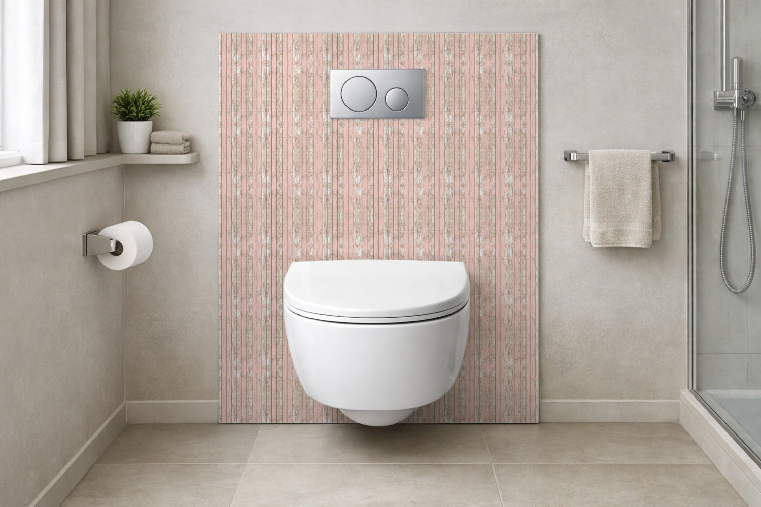 Toilettenrückwand Holzoptik