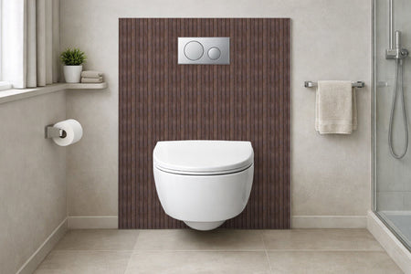 Toilettenrückwand Holzoptik