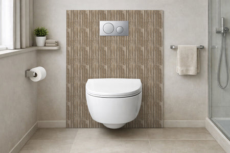 Toilettenrückwand Holzoptik