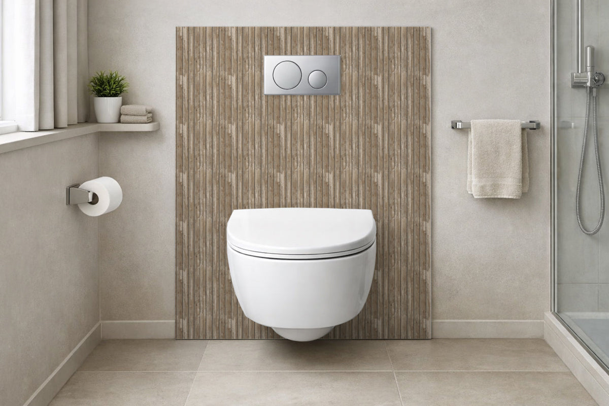 Toilettenrückwand Holzoptik
