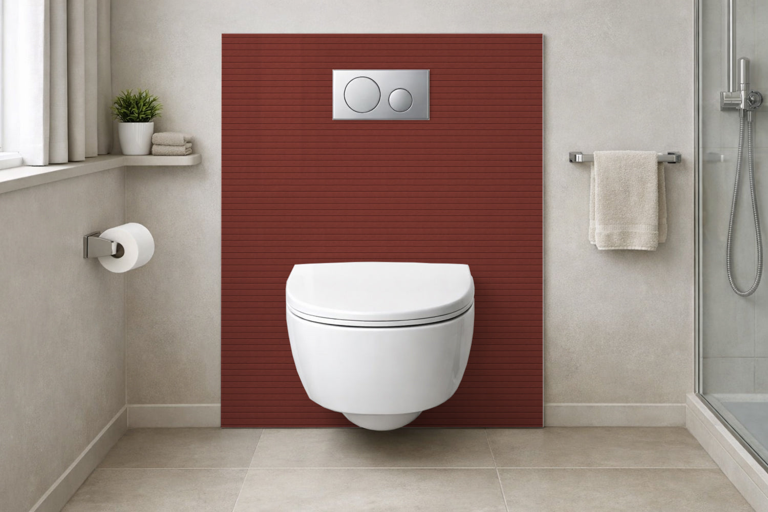 Toilettenrückwand Holzoptik