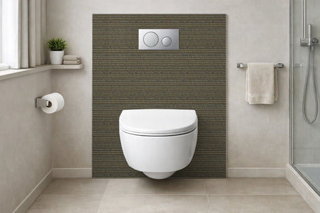 Toilettenrückwand Holzoptik