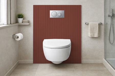 Toilettenrückwand Holzoptik