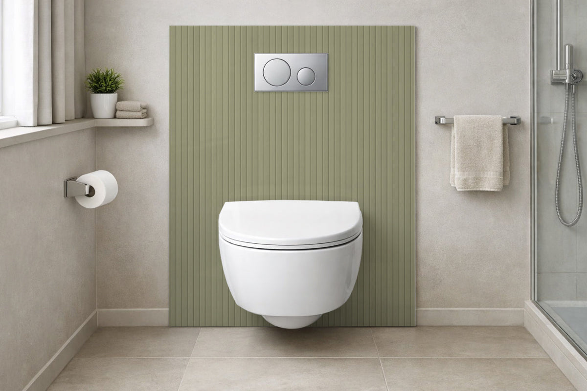 Toilettenrückwand Holzoptik