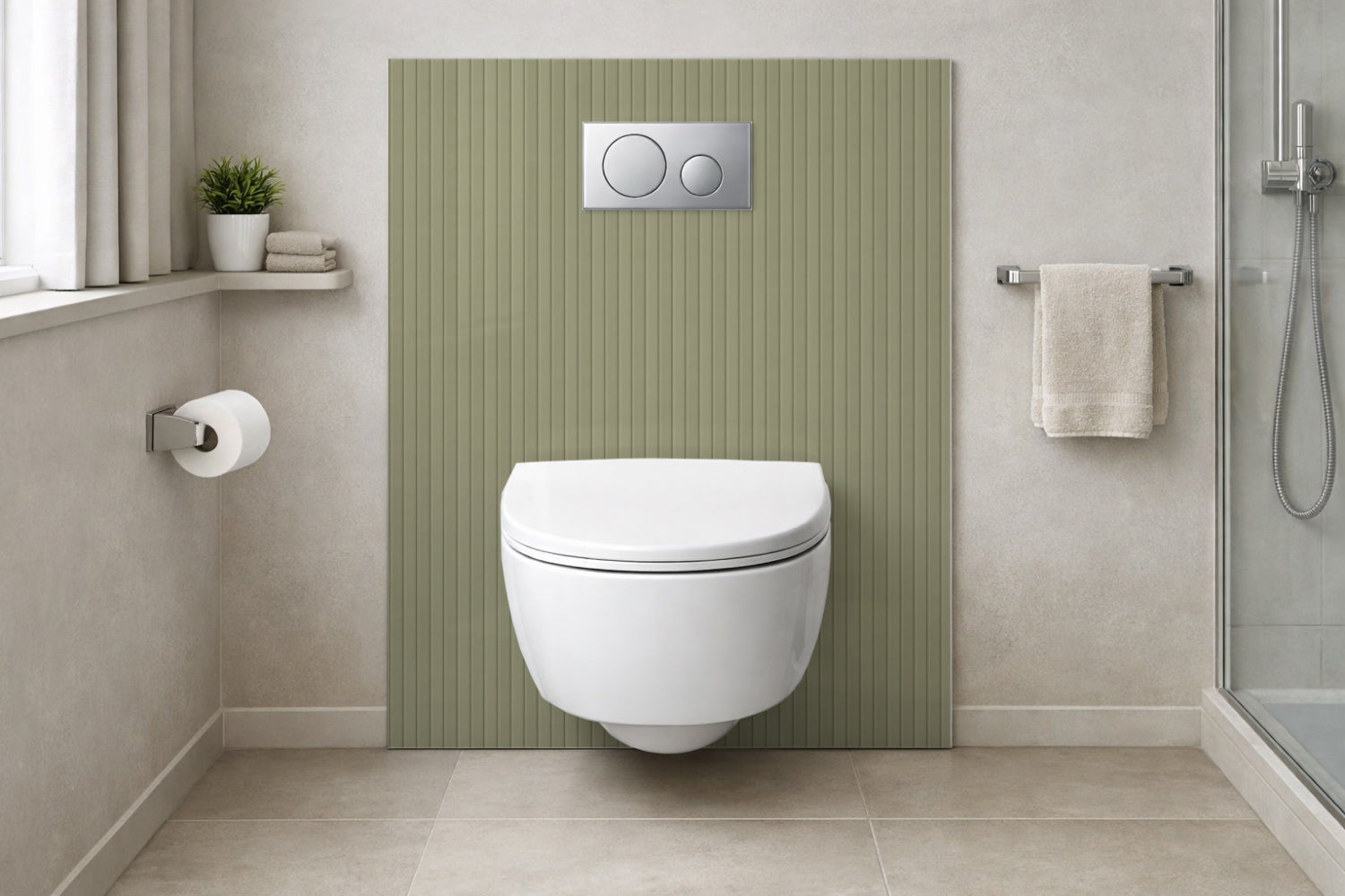 Toilettenrückwand Holzoptik