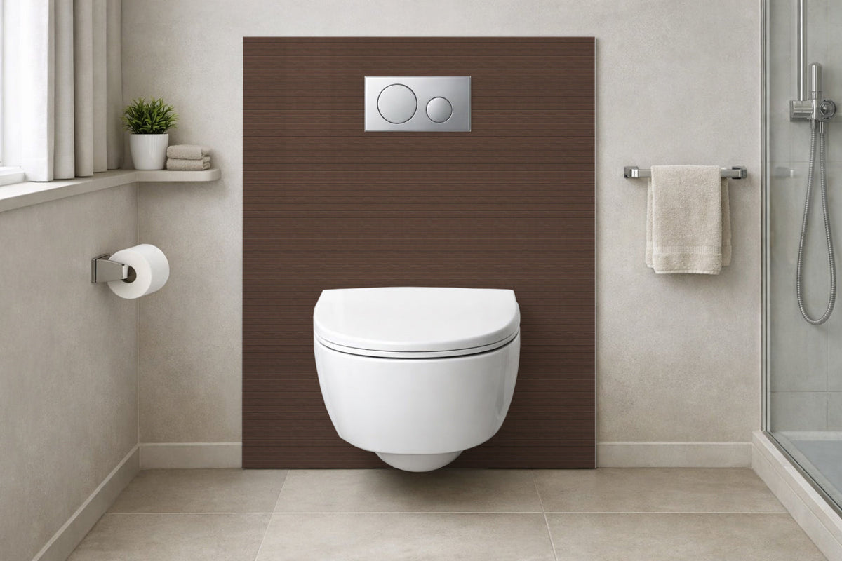 Toilettenrückwand Holzoptik