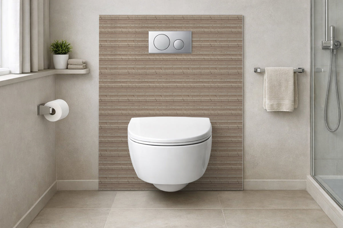 Toilettenrückwand Holzoptik