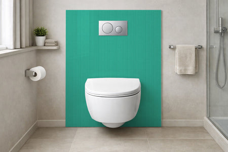 Toilettenrückwand Holzoptik