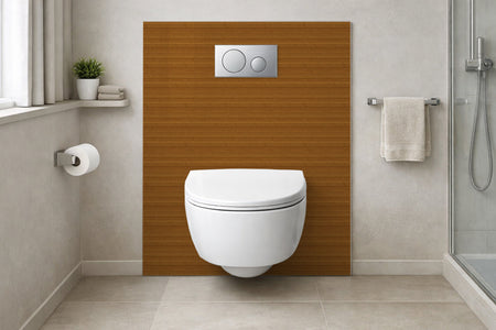 Toilettenrückwand Holzoptik