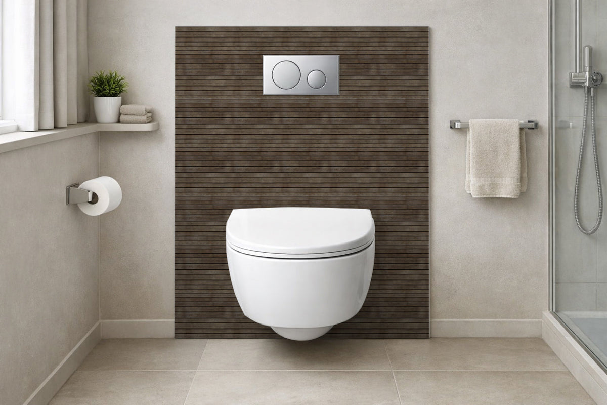 Toilettenrückwand Holzoptik