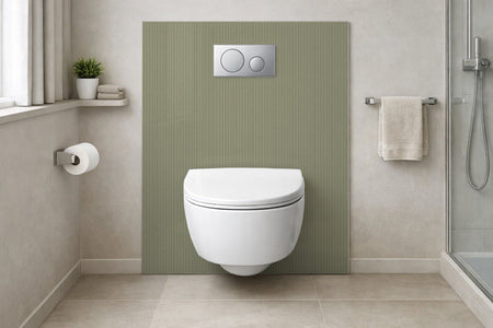 Toilettenrückwand Holzoptik