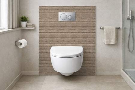 Toilettenrückwand Holzoptik