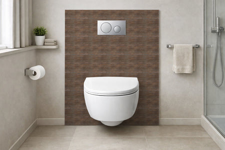 Toilettenrückwand Holzoptik