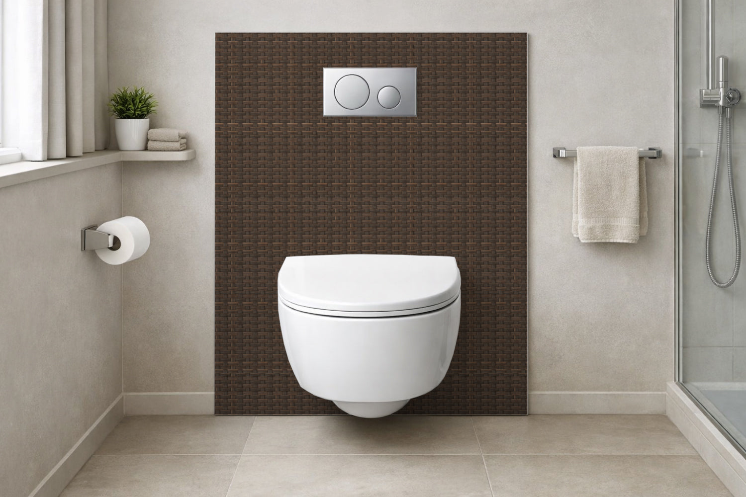 Toilettenrückwand Holzoptik