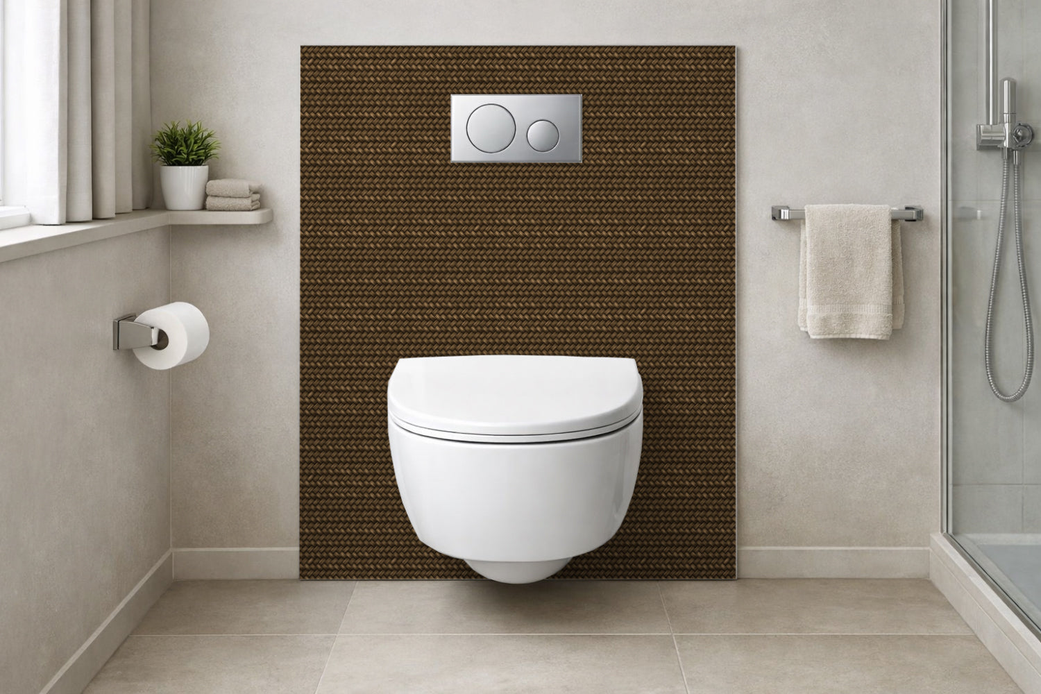 Toilettenrückwand Holzoptik