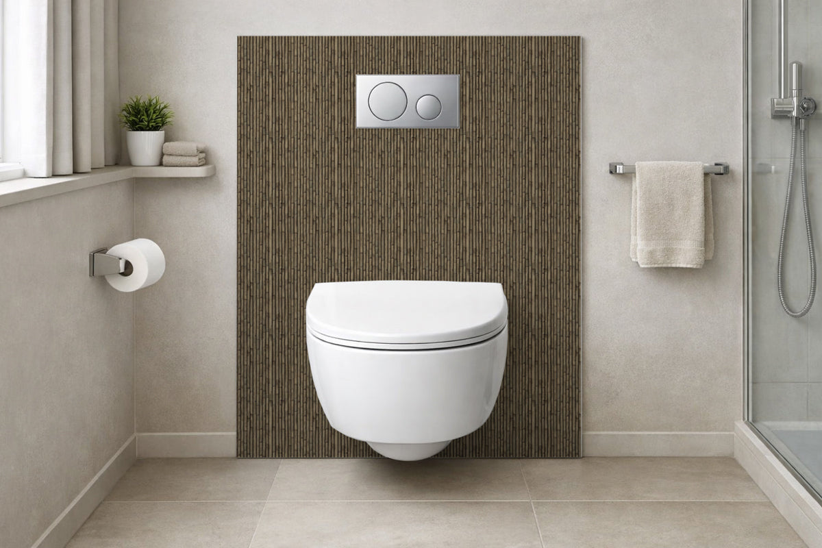 Toilettenrückwand Holzoptik