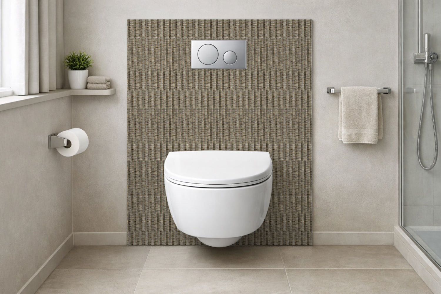 Toilettenrückwand Holzoptik