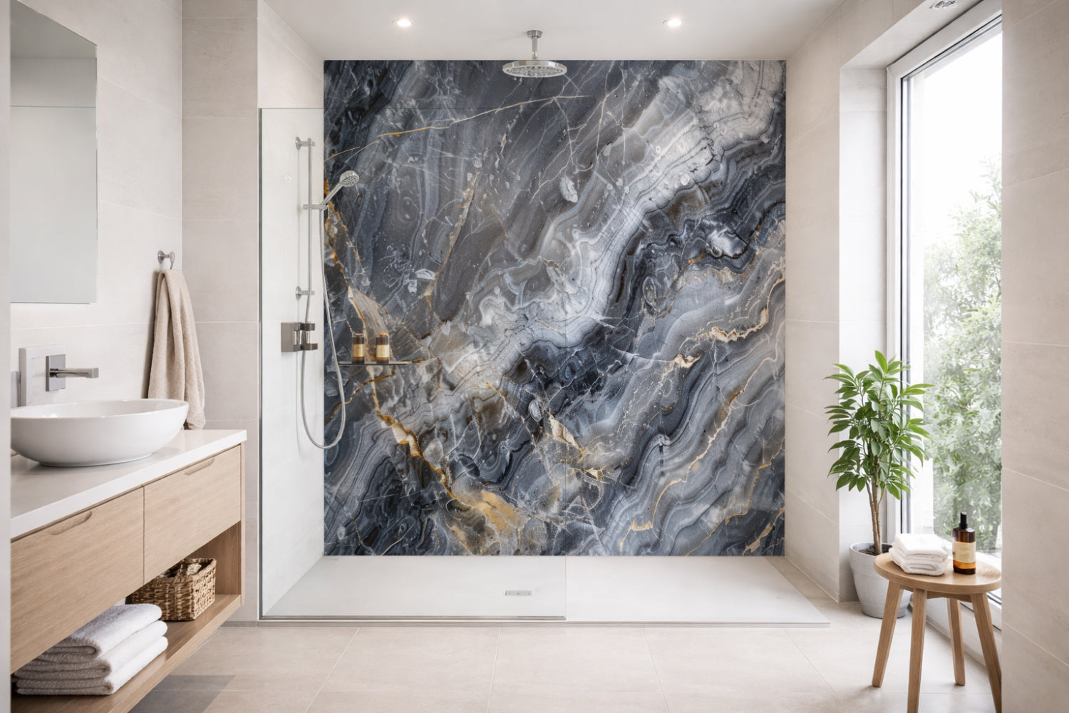 Duschrückwand Marmoroptik