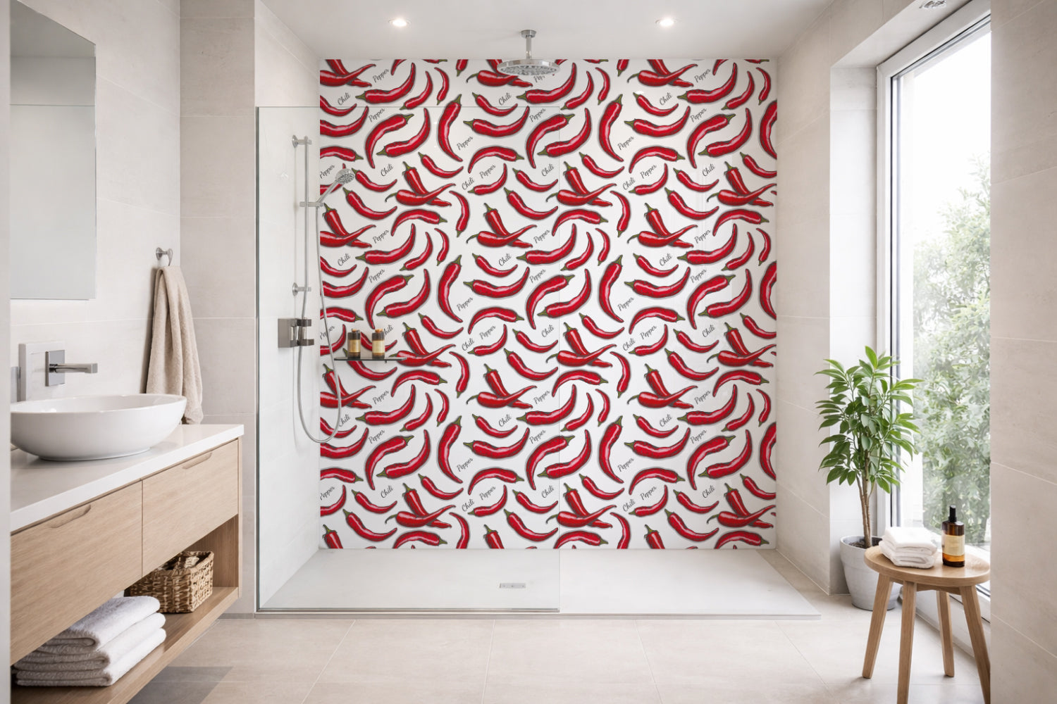 Toilettenrückwand Musteroptik