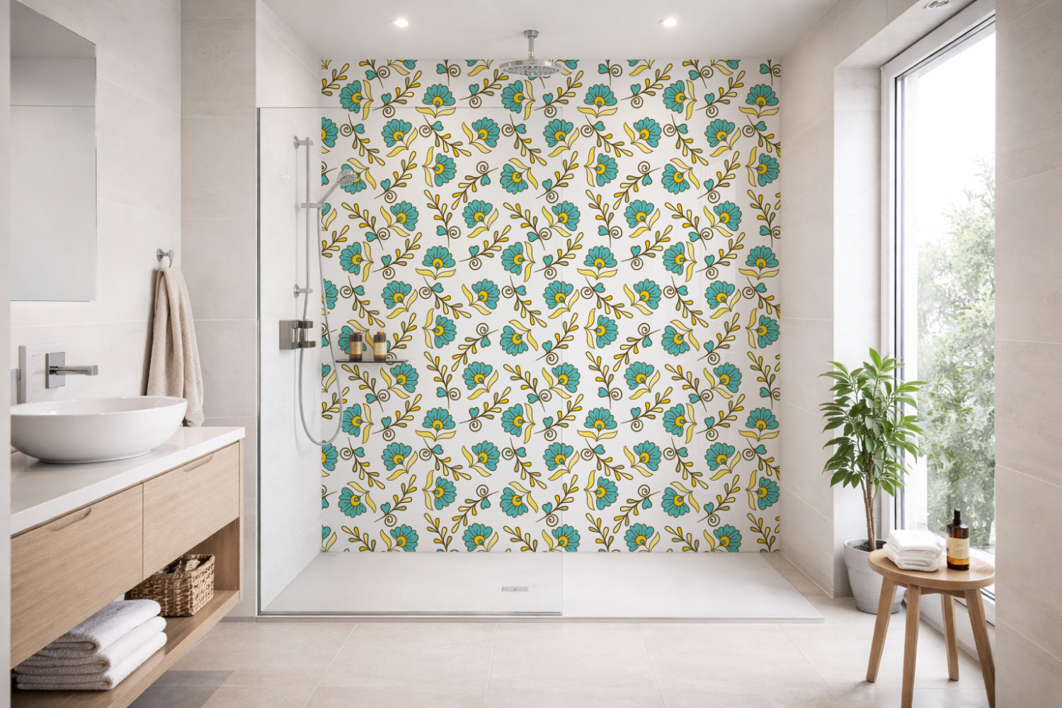 Toilettenrückwand Musteroptik