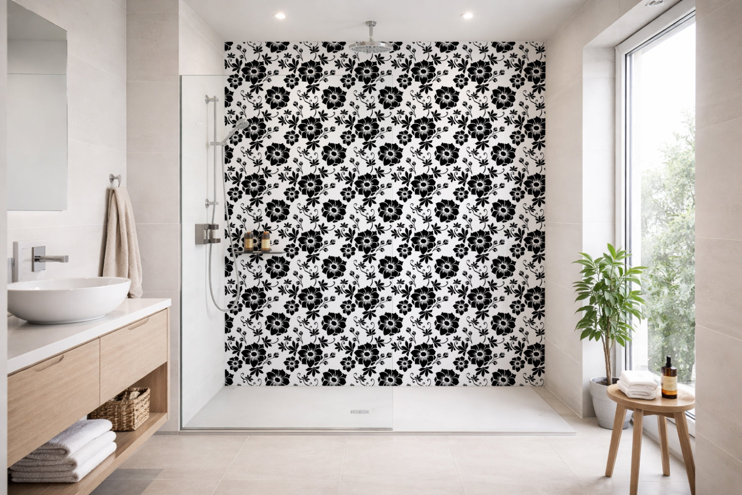 Toilettenrückwand Musteroptik