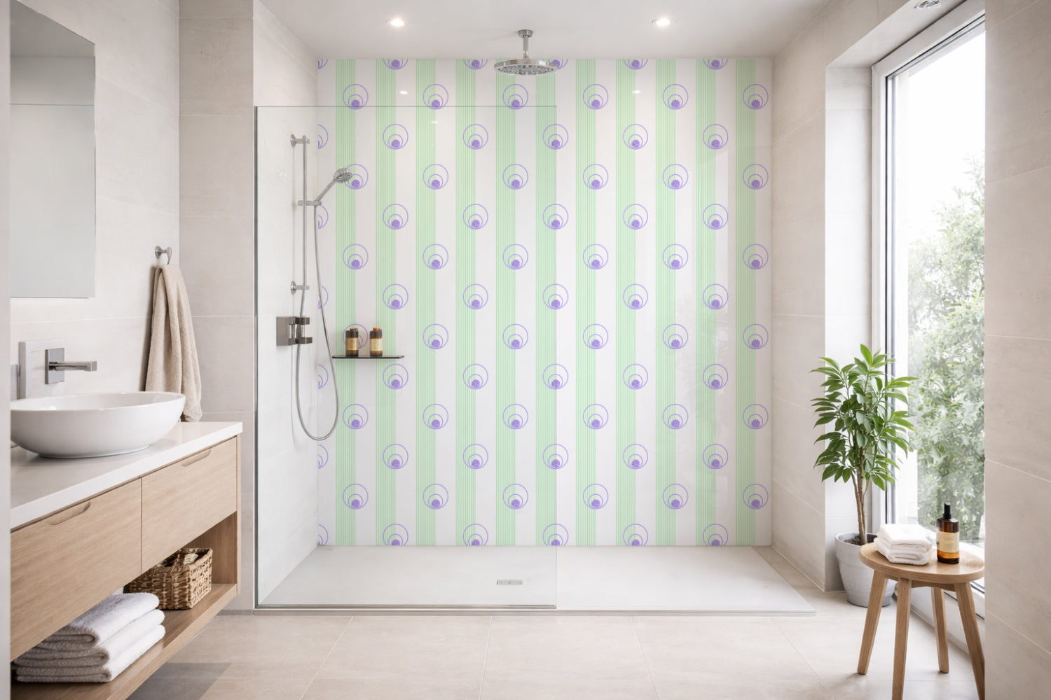 Toilettenrückwand Musteroptik