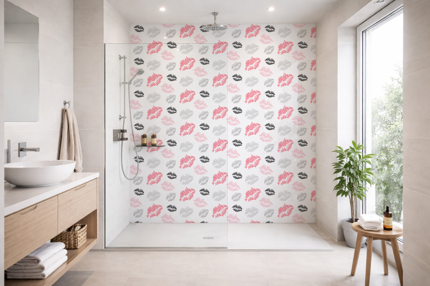 Toilettenrückwand Musteroptik