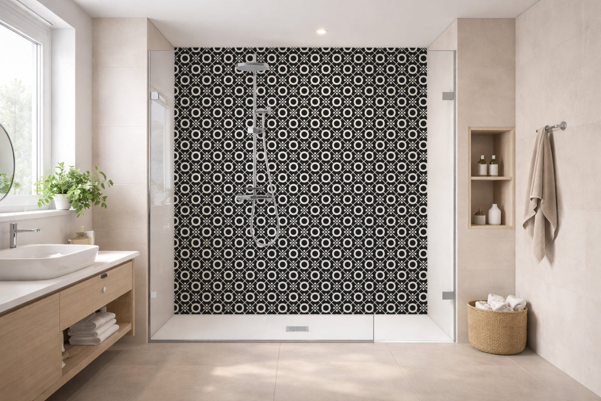 Toilettenrückwand Musteroptik