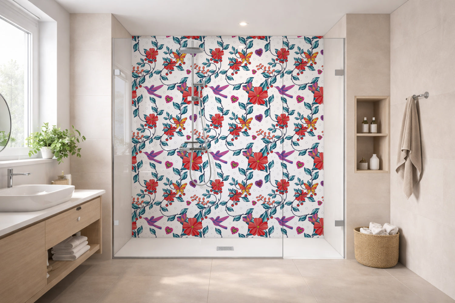 Toilettenrückwand Musteroptik