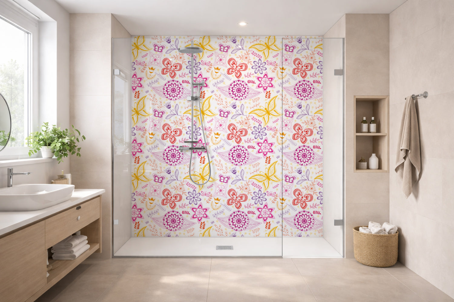 Toilettenrückwand Musteroptik