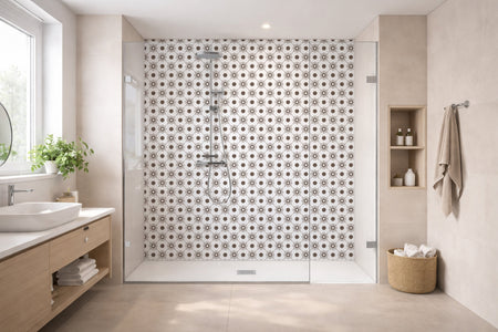 Toilettenrückwand Musteroptik