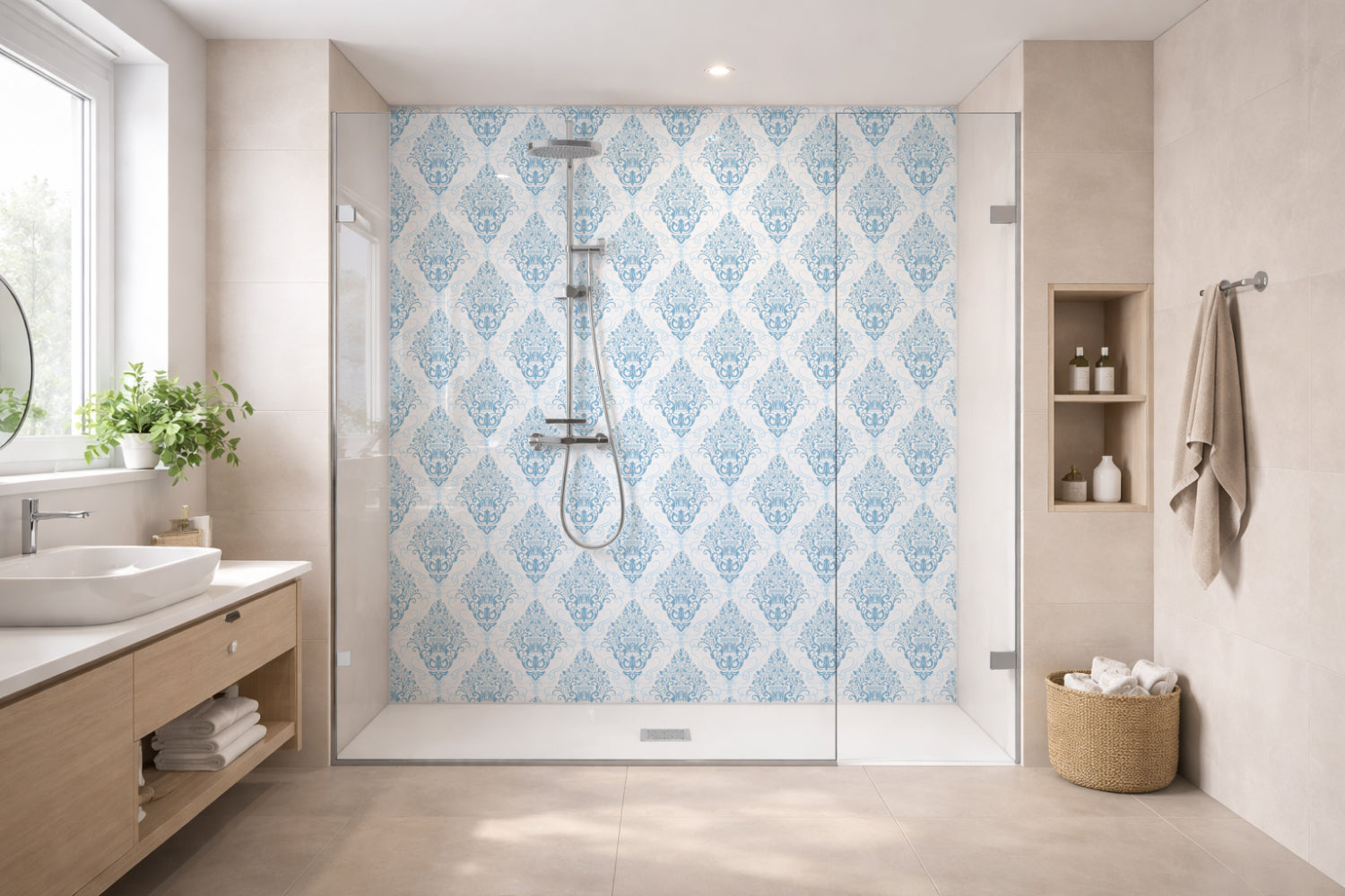 Toilettenrückwand Musteroptik