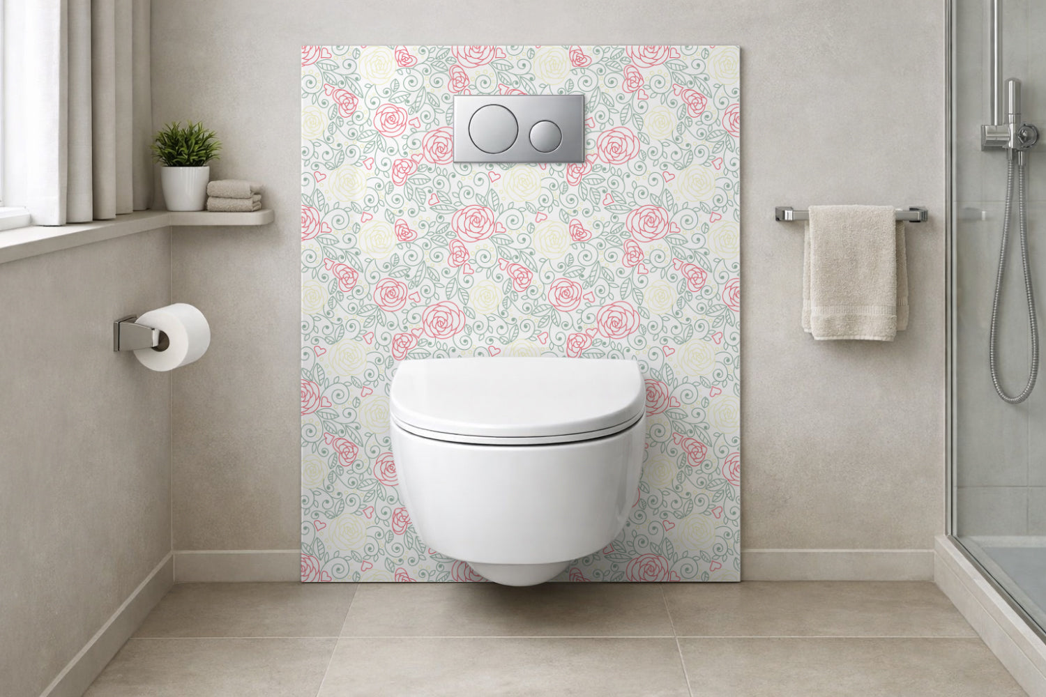 Toilettenrückwand Musteroptik