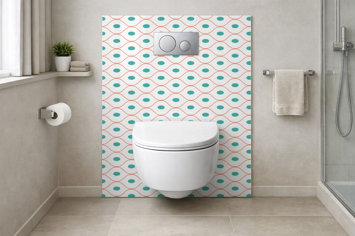 Toilettenrückwand Musteroptik