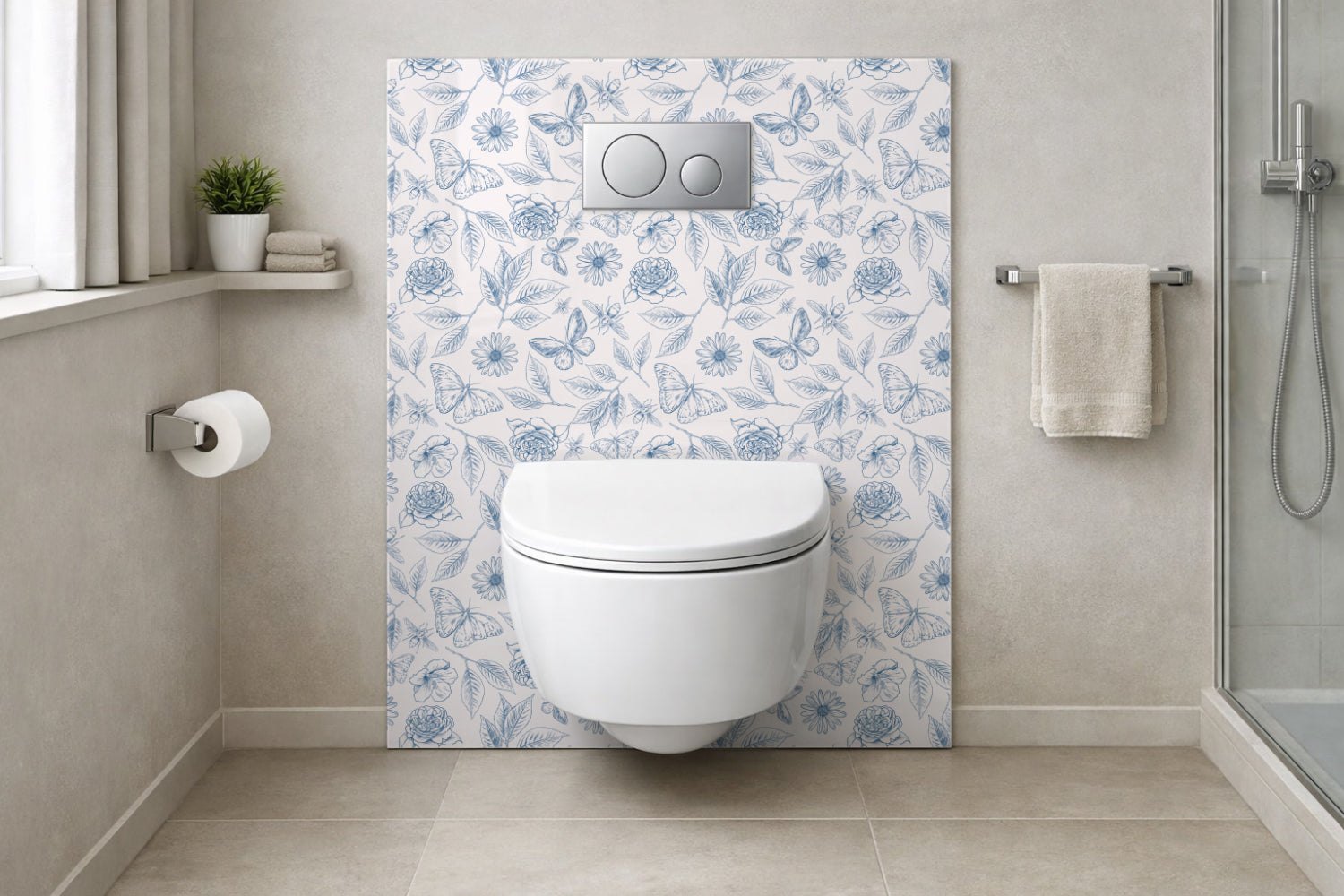 Toilettenrückwand Musteroptik