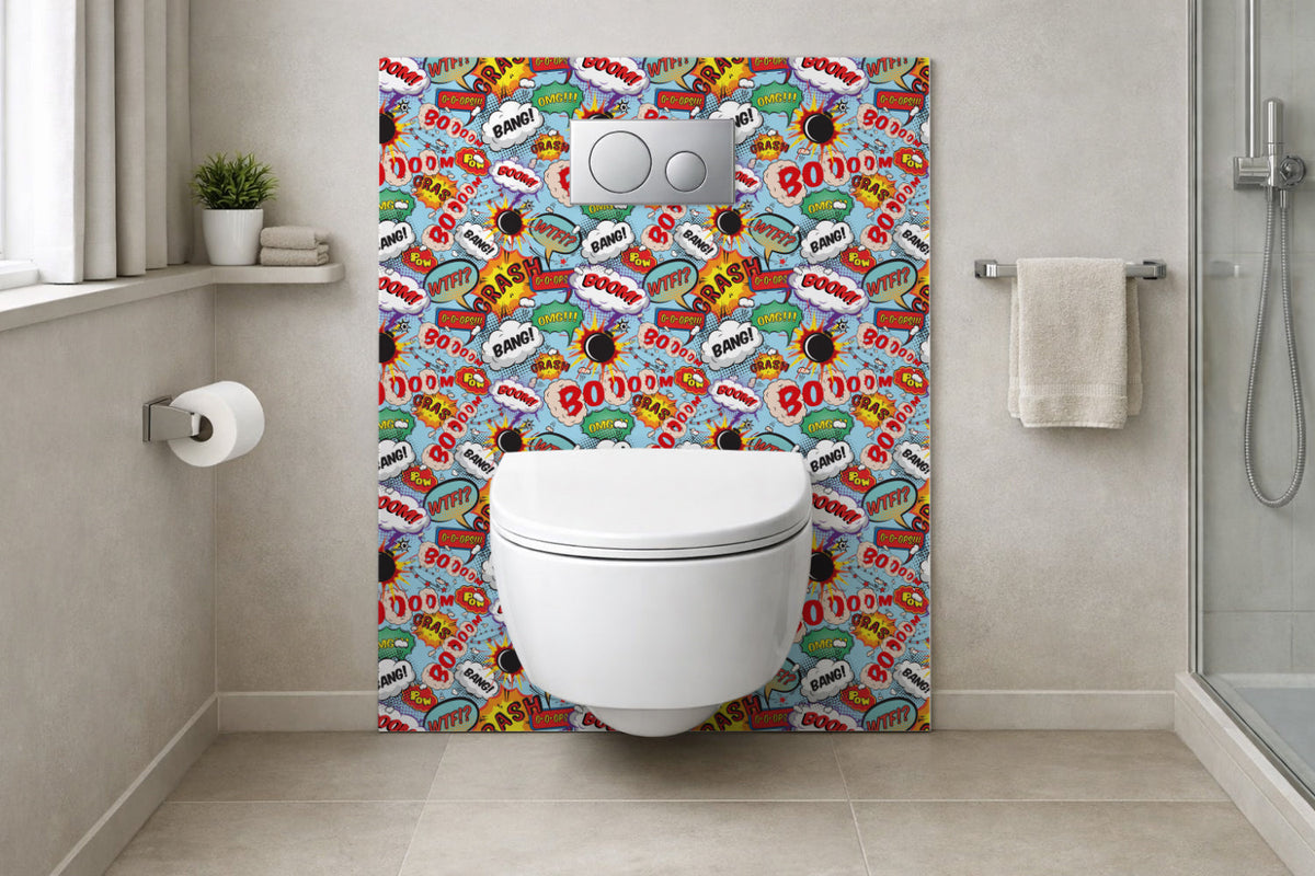 Toilettenrückwand Musteroptik