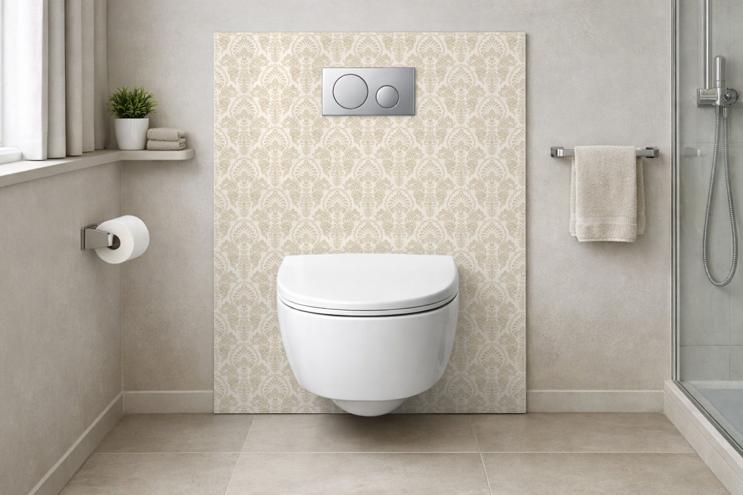 Toilettenrückwand Musteroptik