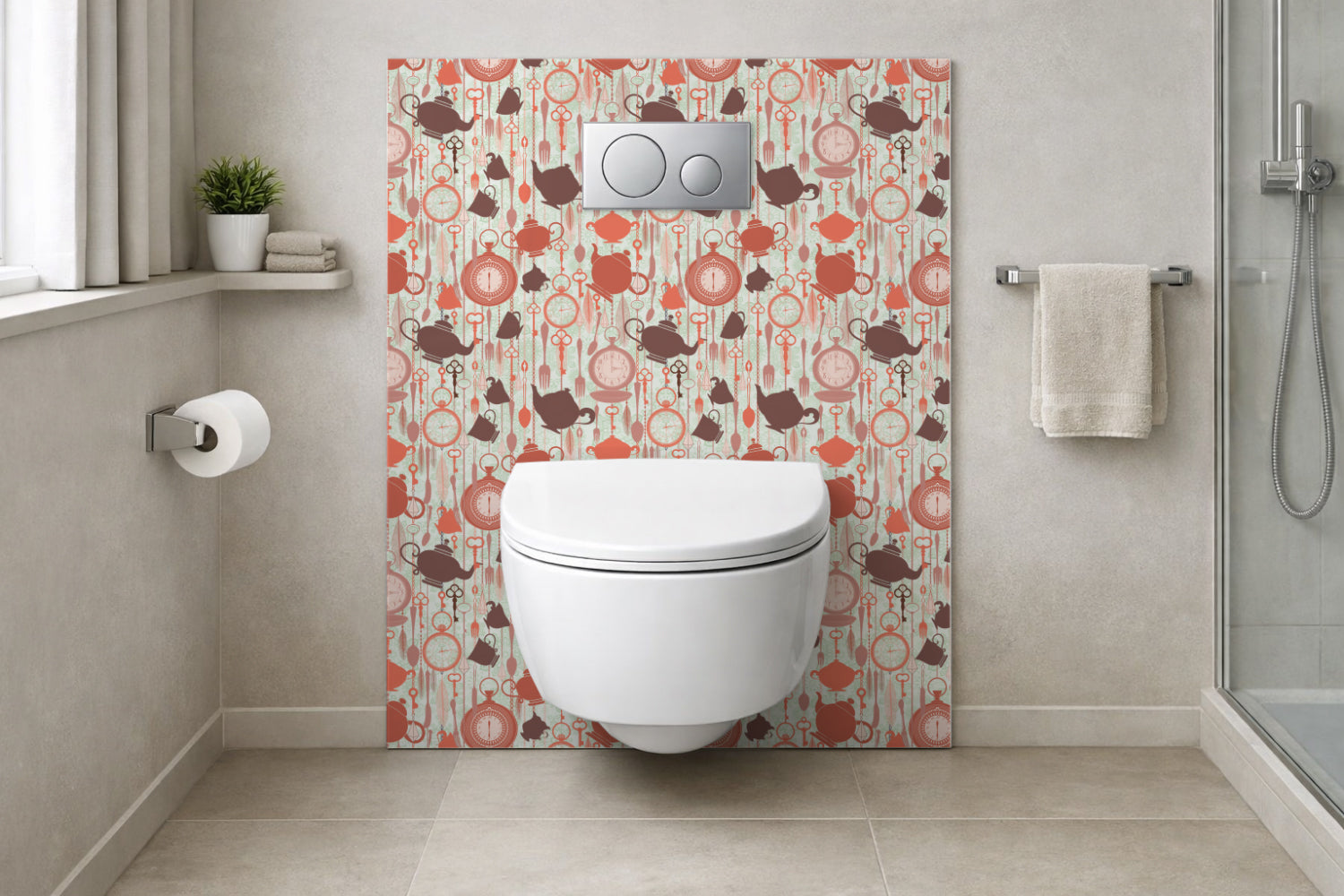 Toilettenrückwand Musteroptik