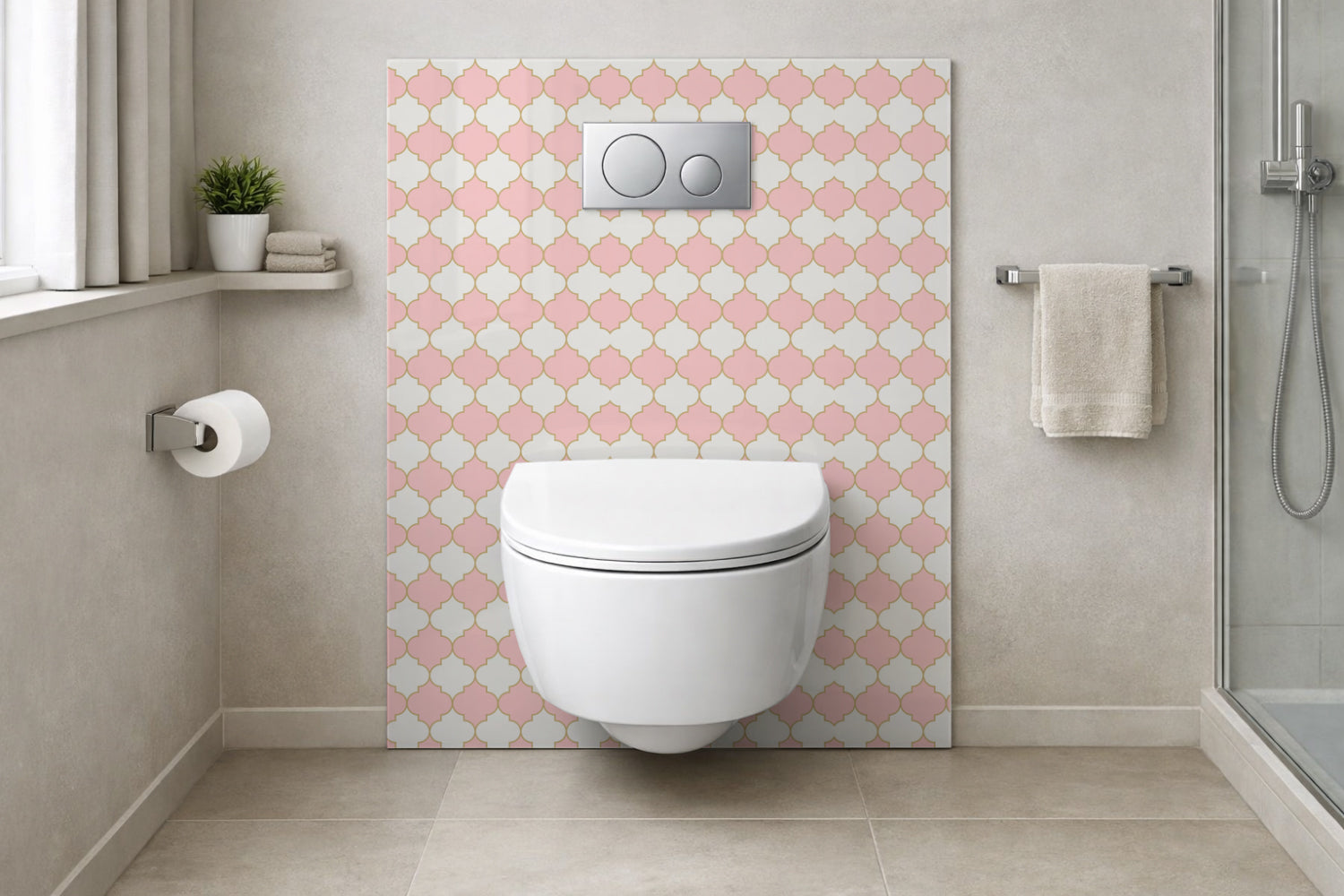 Toilettenrückwand Musteroptik