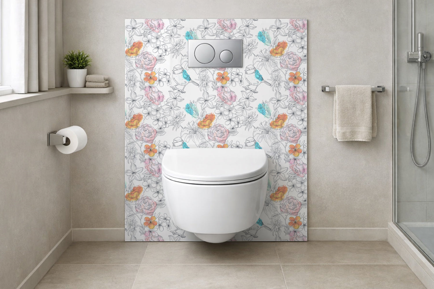 Toilettenrückwand Musteroptik