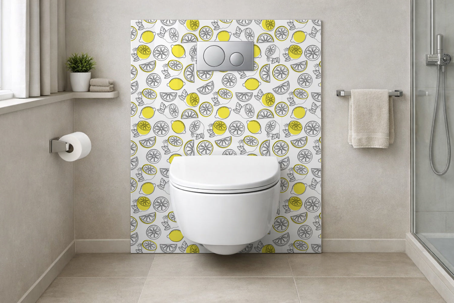 Toilettenrückwand Musteroptik